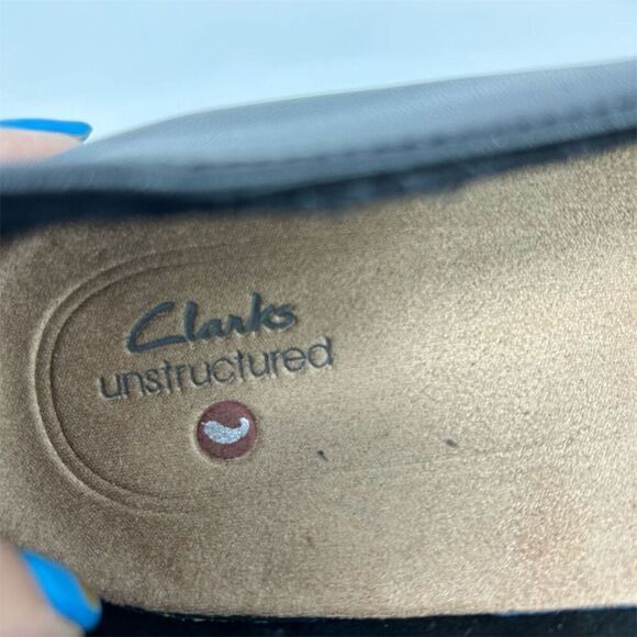 Clarks Unstructured Black Leather Slip-On Comfort Loafers Size 11 Casual Comfort - Picture 14 of 15